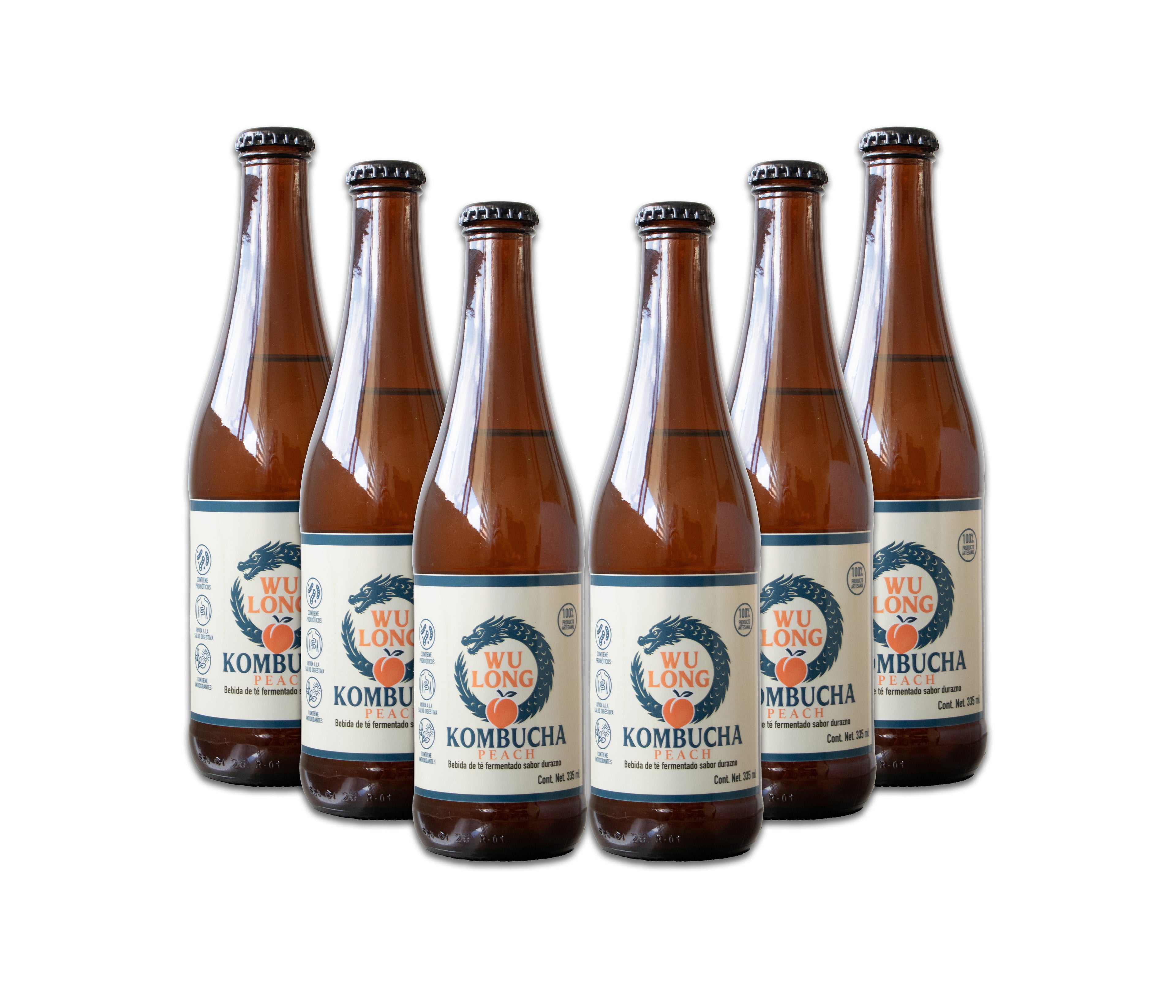 6 pack Kombucha Wulong Durazno